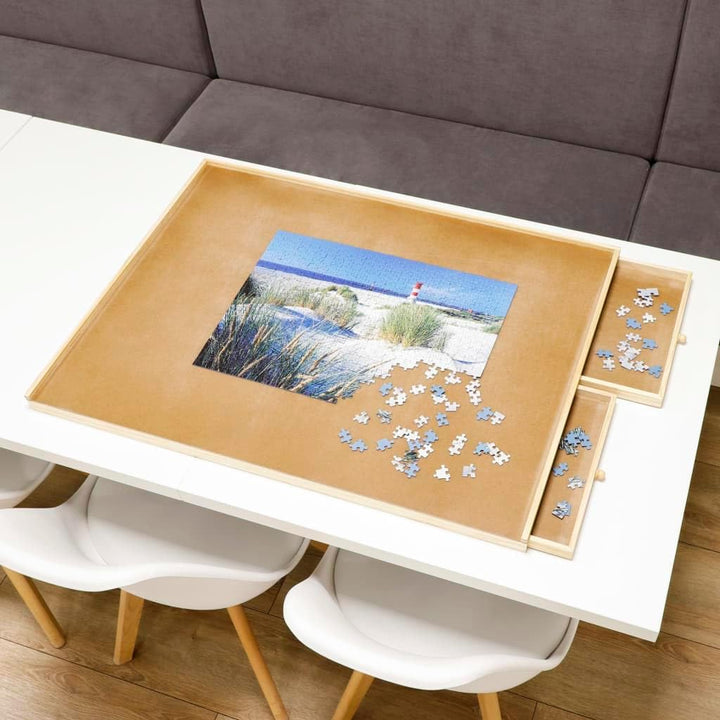 Haushalt International Puzzletisch 1000 Teile Puzzel Tisch 76x57cm Puzzel Board 4 Schubladen Puzzleb