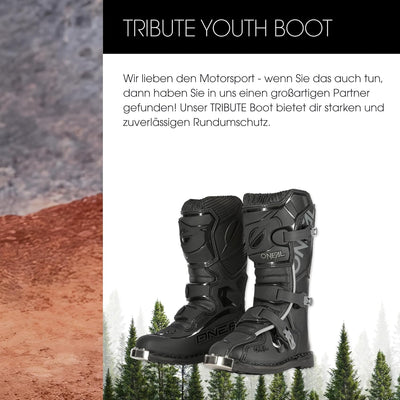 O'NEAL Kinder Motocross Stiefel TRIBUTE Youth Boot I MX Enduro I Motocross Stiefel Kinder mit Metall