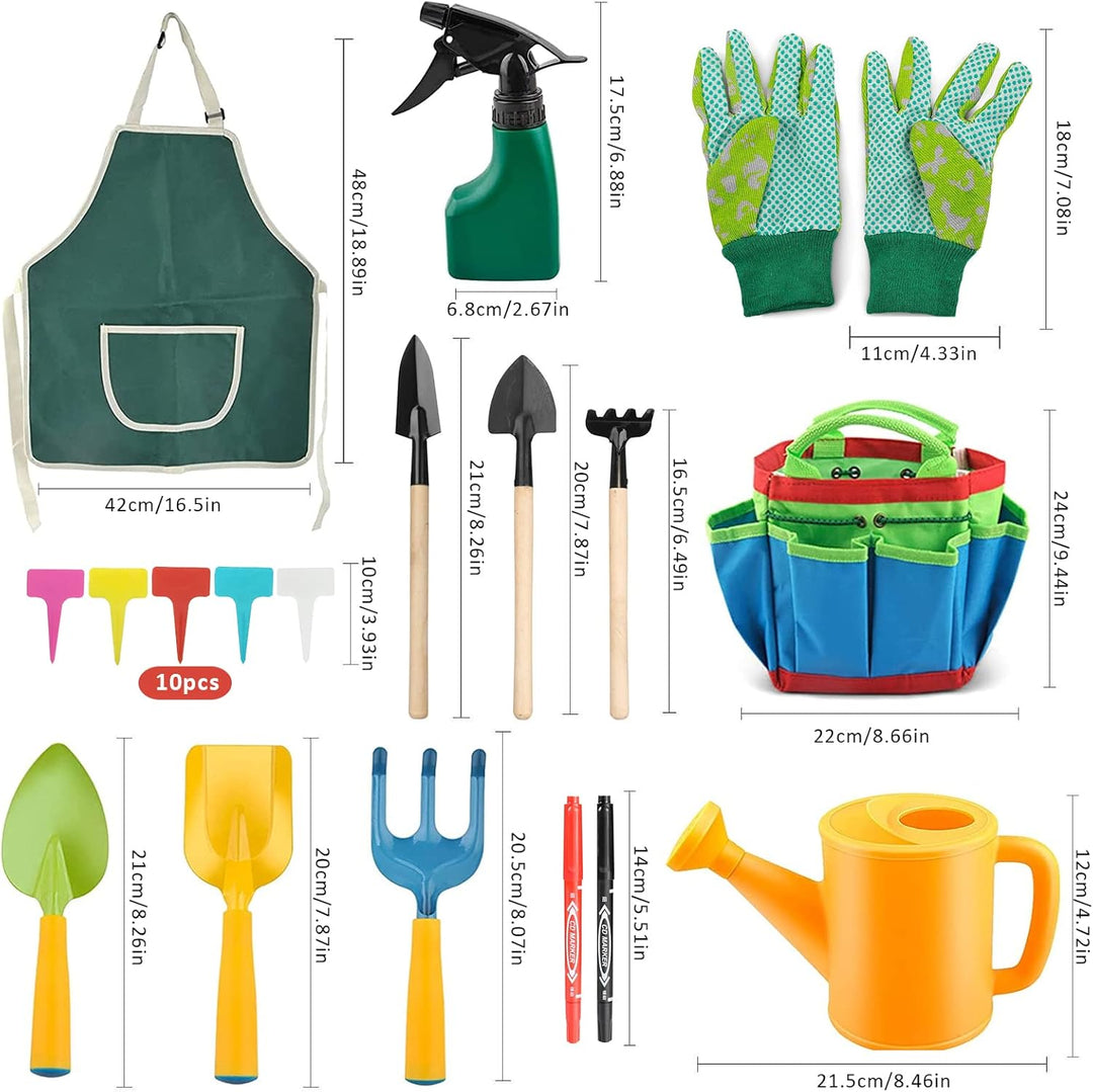 23 Stück Kinder Gartenarbeit Set, Gartenset kinder Gartenarbeit, Gartenwerkzeug Kinders Mit Giesskan