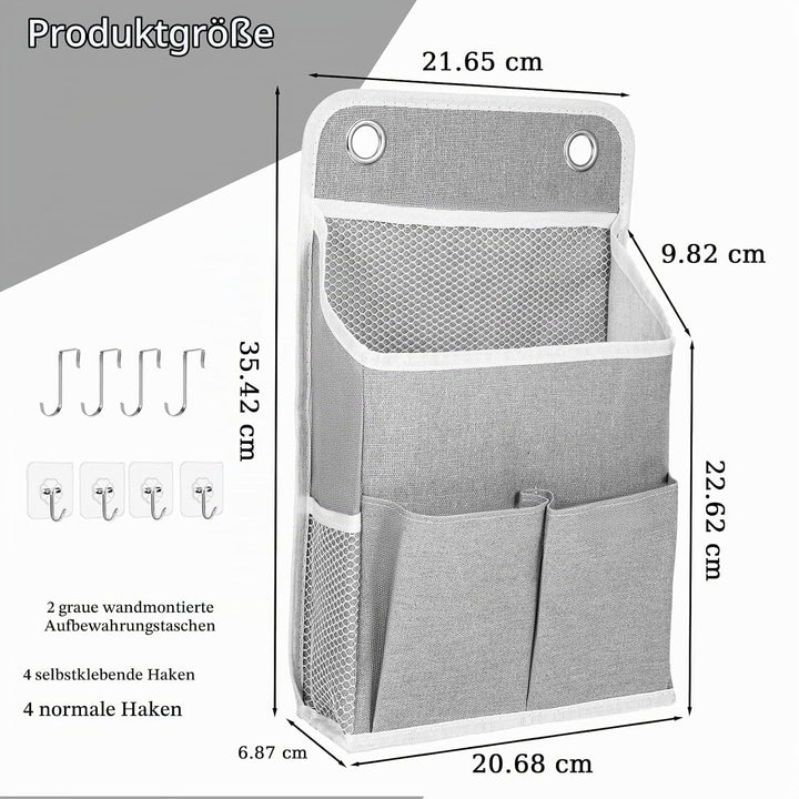 Hängeorganizer Camping, Camping Organizer – 2 Graue Mehrtaschen Hängende Aufbewahrung mit 4 Selbstkl