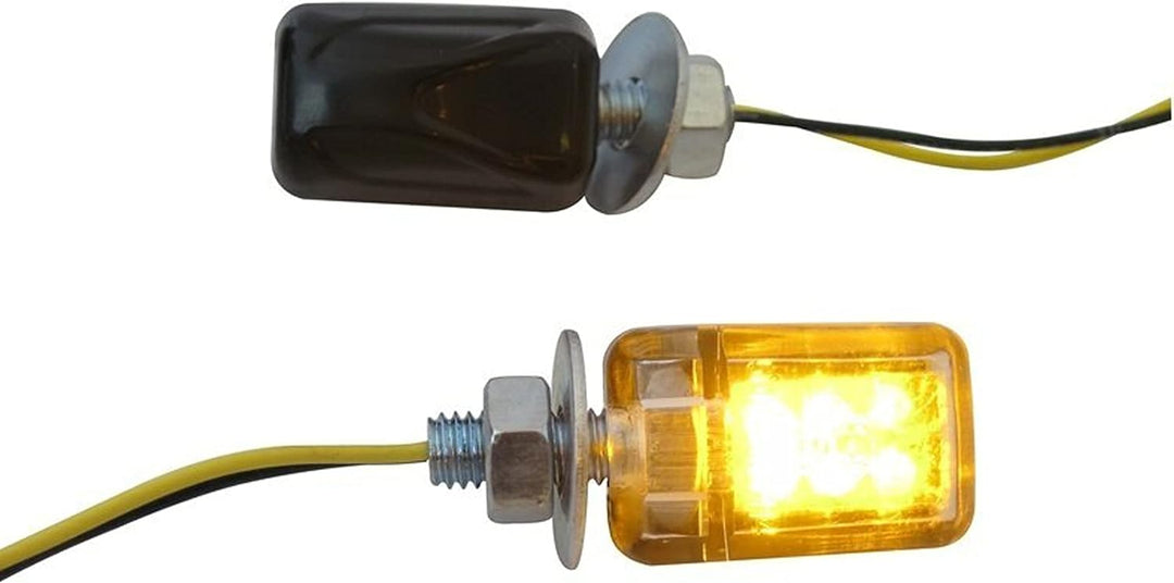 Universelle Blinklichter für Motorräder, E-Prüfzeichen, schwarz, mit Mikro-LED