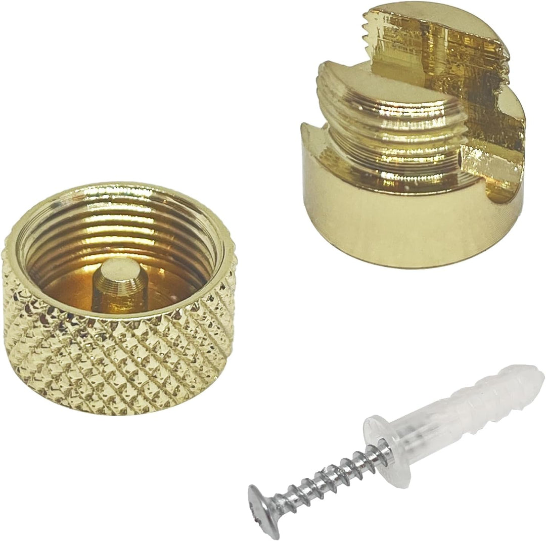 smartect Aluminium Wand- und Deckenpins für Textilkabel [4 Stück, Geriffelt, Gold] Deckenbefestigung
