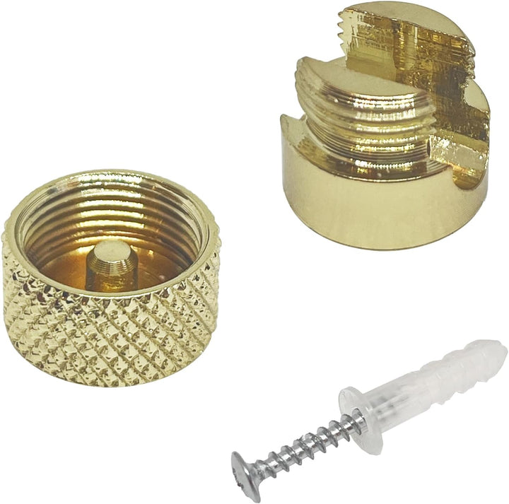smartect Aluminium Wand- und Deckenpins für Textilkabel [4 Stück, Geriffelt, Gold] Deckenbefestigung