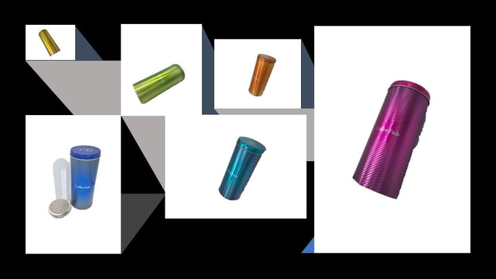 4x Kaffeepad-Dose, Dekodose, O TÜ PI GR Aufbewahrungsbehälter für Kaffeepads (4 Stück - Set 2) Aktio