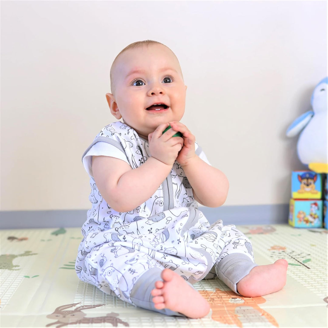 Mama Cheetah Baby Schlafsack mit Füsse 0.5 TOG, Sommerschlafsack, Bio-Baumwolle Baby Schlafsäcke ohn