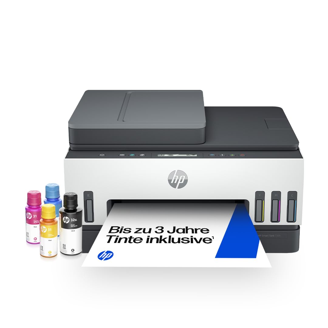 HP Smart Tank 7305 3-in-1 Multifunktionsdrucker, 30€ Cashback, (WLAN; Duplex; ADF) – 3 Jahre Tinte i