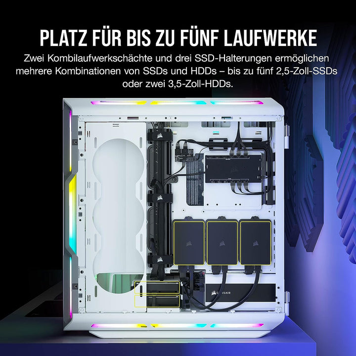 Corsair iCUE 5000T RGB Mid-Tower-ATX-PC-Gehäuse - 208 ansteuerbare RGB-LEDs - Platz für mehrere 360-