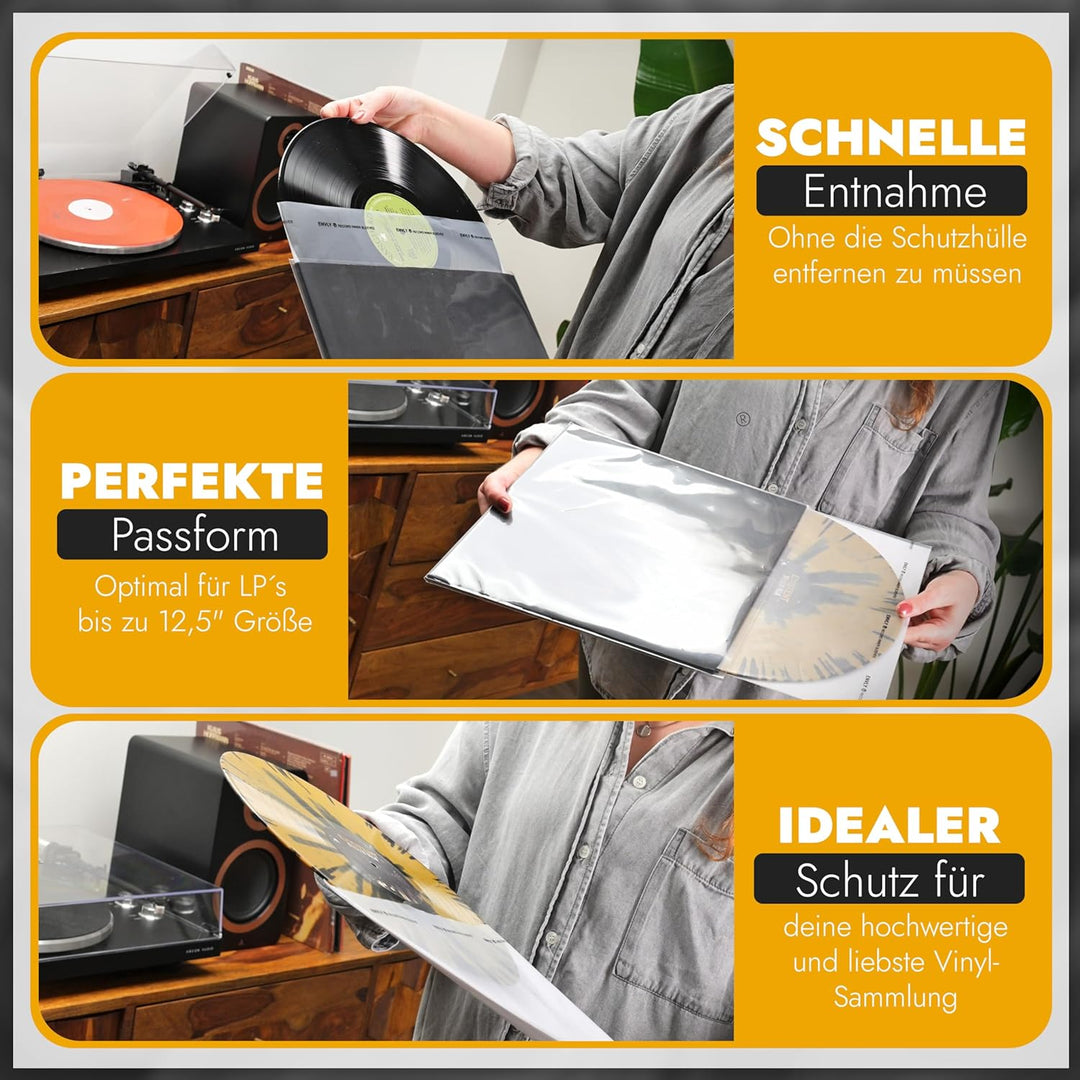 ENVLY® Schallplatten Innenhüllen (50 Stück) | Reispapier | antistatisch (12")