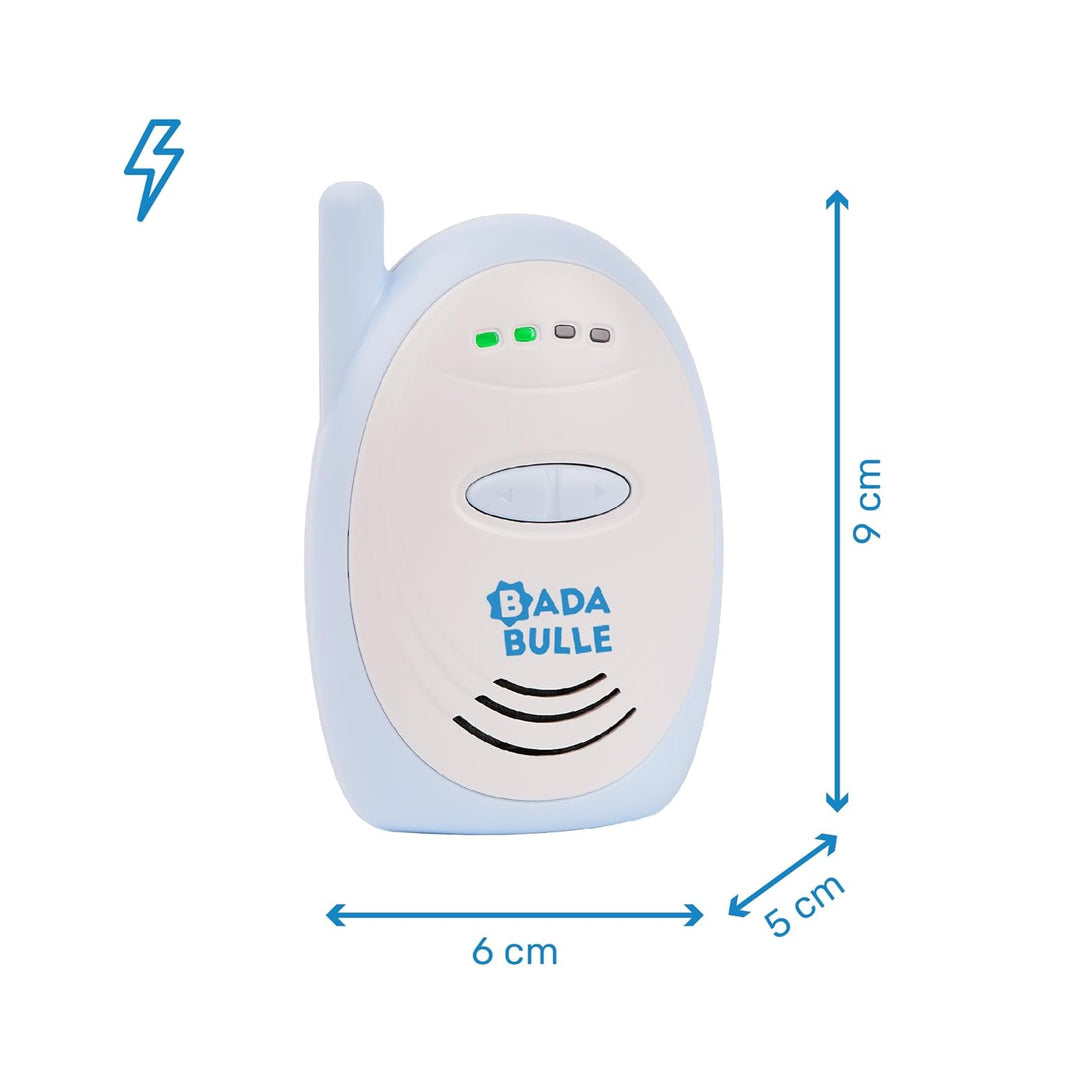 Badabulle Audio-Babyphone 300m Reichweite - akustischer und visueller Alarm - Batterie- oder Netzbet