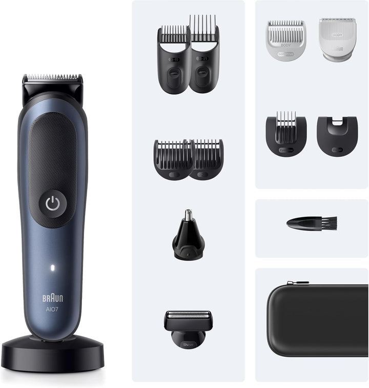 Braun All-in-One Trimmer-Set 7, 13-in-1 Multigroom, Haarschneidemaschine für Gesicht, Kopf und Körpe