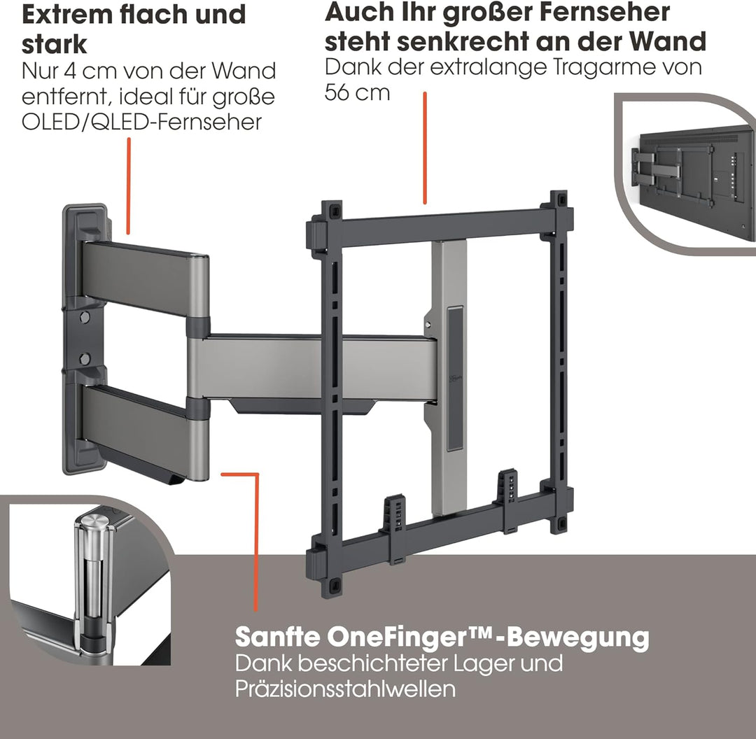 Vogel's Elite TVM 5445 Ultradünne Schwenkbare Premium TV-Wandhalterung für 32-65 Zoll Fernseher | Bi