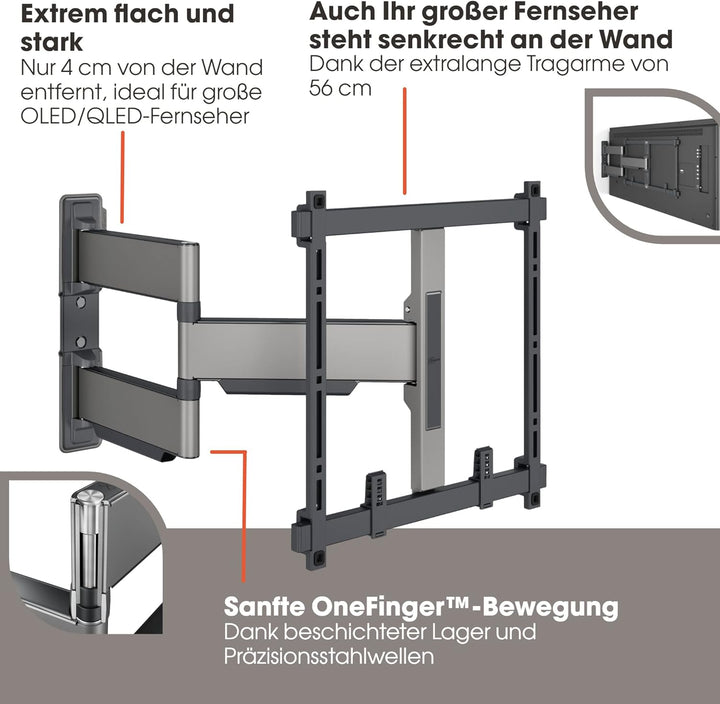 Vogel's Elite TVM 5445 Ultradünne Schwenkbare Premium TV-Wandhalterung für 32-65 Zoll Fernseher | Bi