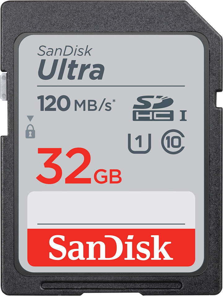 SanDisk Ultra 32GB SDHC Memory Card, Up to 120 MB/s, Class 10, UHS-I, V10 32 GB Single pack Single,