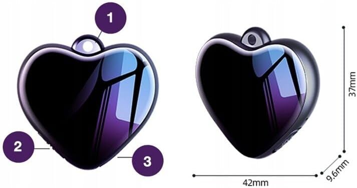 Mini Diktiergerät Q66 Herzform | 8GB USB Audio-Aufnahmegerät | Diktaphon mit Sprachaktivierung, 3072
