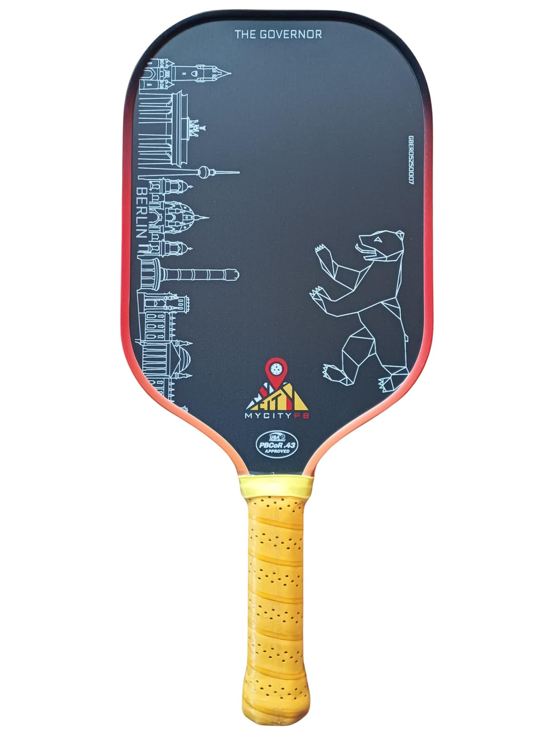 Pickleball-Schläger The Governor Berlin, USAP Zertifiziert, 42 cm, Rohkohlefaser + Fiberglas, 237-24