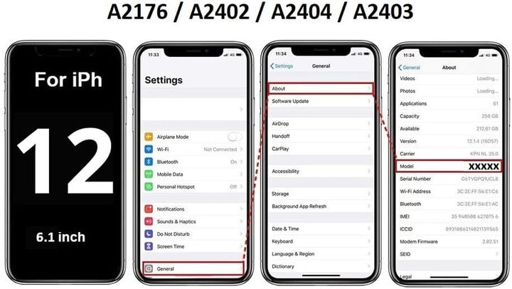 Smartex® Backcover aus Glas + Rahmen kompatibel mit iPhone 12 | Rückseite Cover + Frame (Schwarz) 12