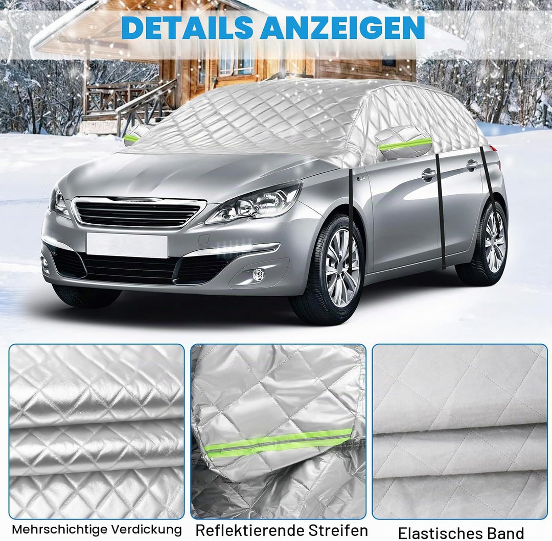 Halbe Autoabdeckung für Peugeot 308, Verdickte Halbgarage Sommer, Outdoor Abdeckplane, Schutz vor So