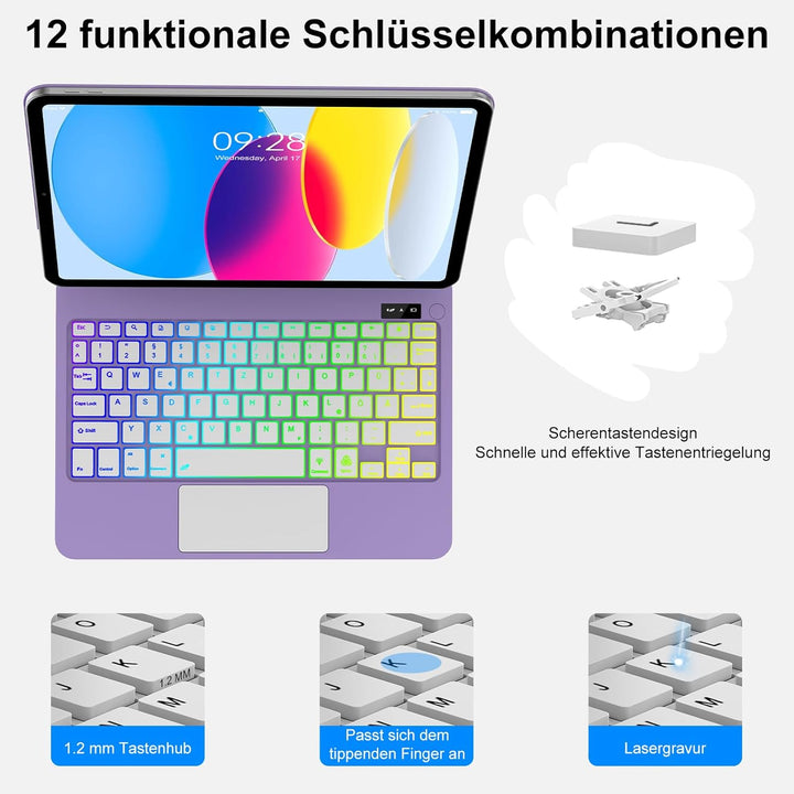 IVEOPPE Magic Keyboard für iPad 10. Generation & iPad 11" A16 (2025), Magnetische Freischwebende Des