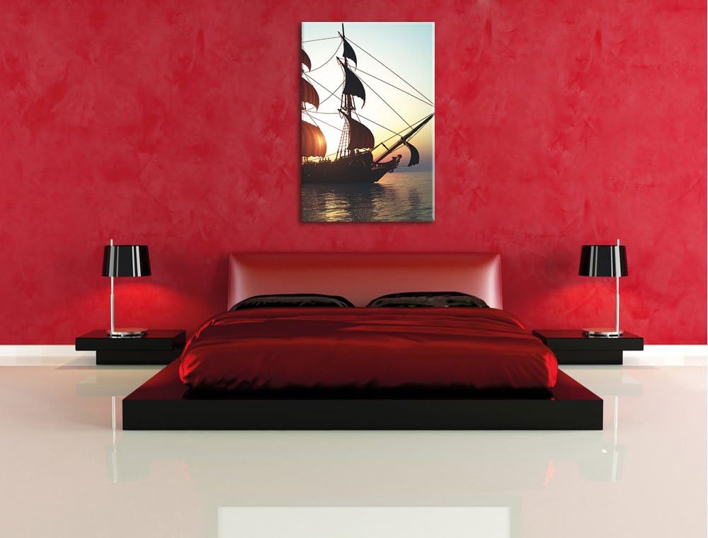 Altes Segelschiff, Format: 100x70 auf Leinwand, XXL riesige Bilder fertig gerahmt mit Keilrahmen, Ku