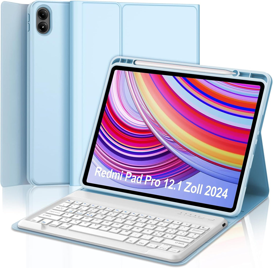 IVEOPPE Tastatur Hülle für Xiaomi Redmi Pad Pro, Tastatur für Redmi Pad Pro 12,1 Zoll 2024, Bluetoot
