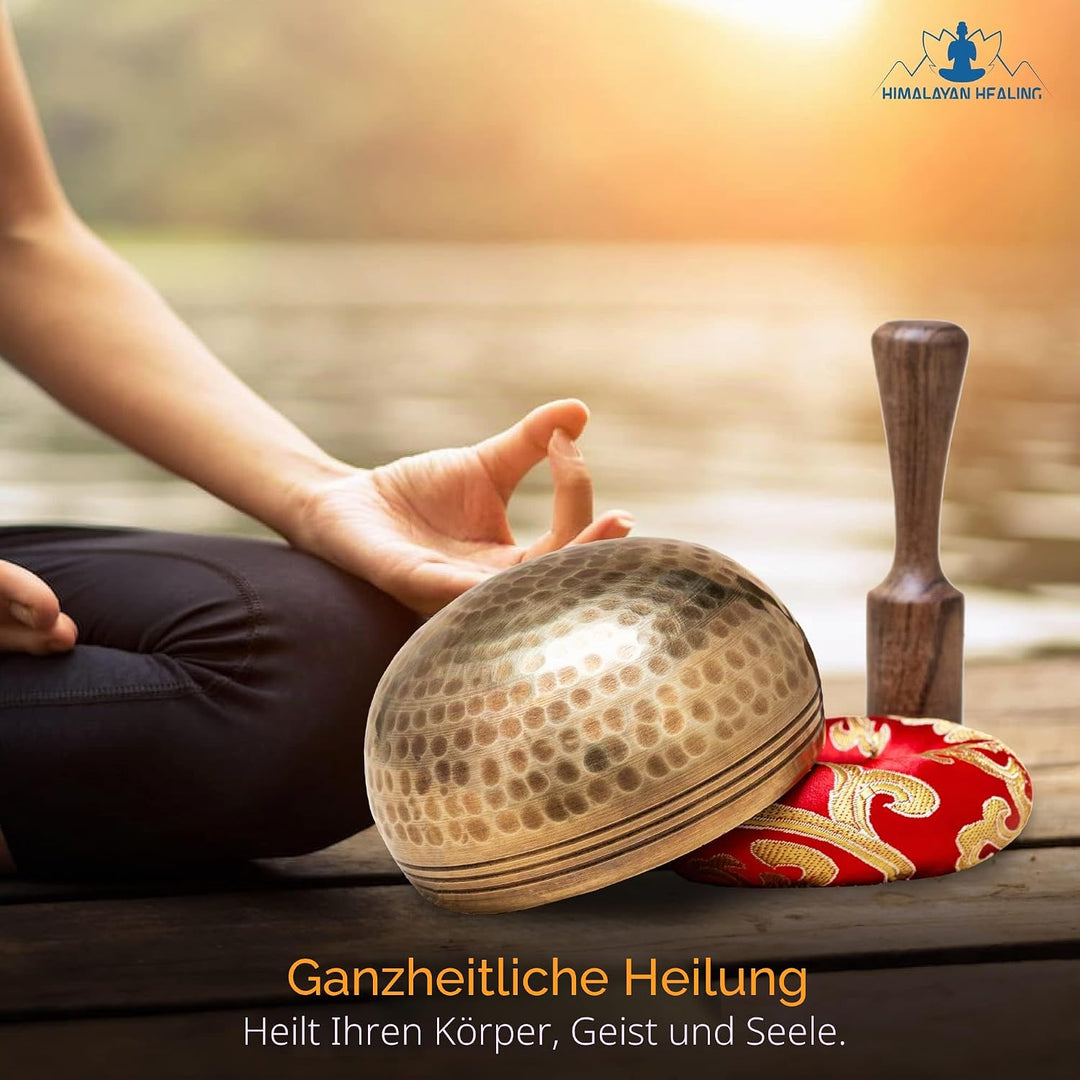 Tibetische Klangschalen-Set 7,6 cm ~ Meditationsklangschale handgehämmert in Nepal für Yoga, Meditat