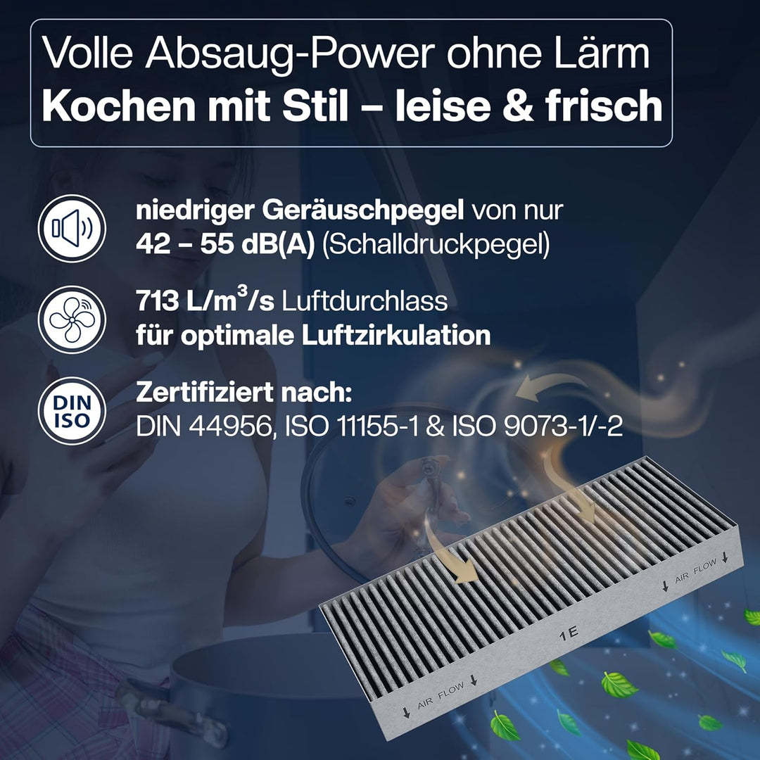 2 Filter für BORA Basic & GP4 [BHU, BIU, BFIU] Umluft Kochfeldabzug – Ersetzt BAKFS – Aktivkohlefilt