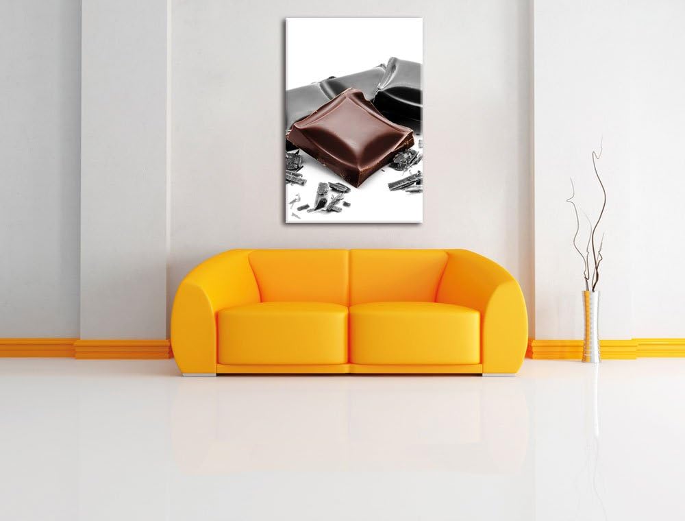 Pixxprint leckere Tafel Schokolade als Leinwandbild/Grösse: 100x70 cm/Wandbild/Kunstdruck/fertig bes