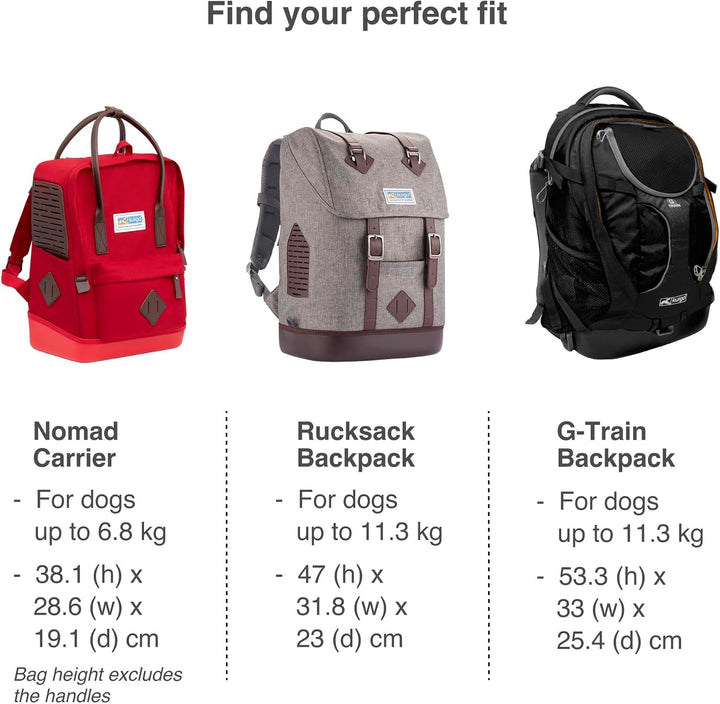 Kurgo G-Train Hunderucksack, Mit integriertem Haustierfach, Wasserfester Boden, Für Haustiere bis zu
