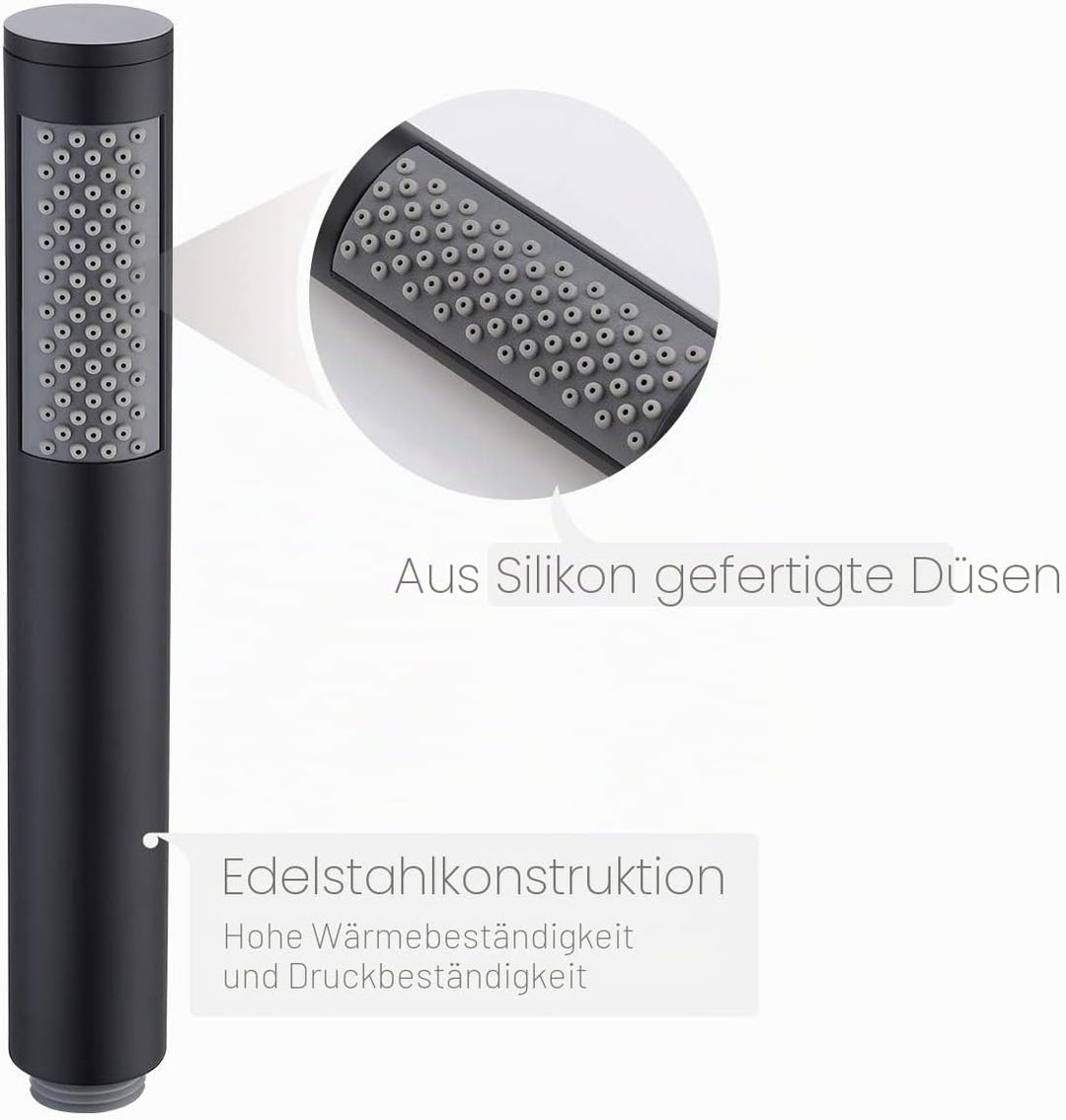 KES Duschkopf Handbrause Edelstahl Duschbrause Bad Brausekopf mit Duschkopfhalterung und Duschschlau
