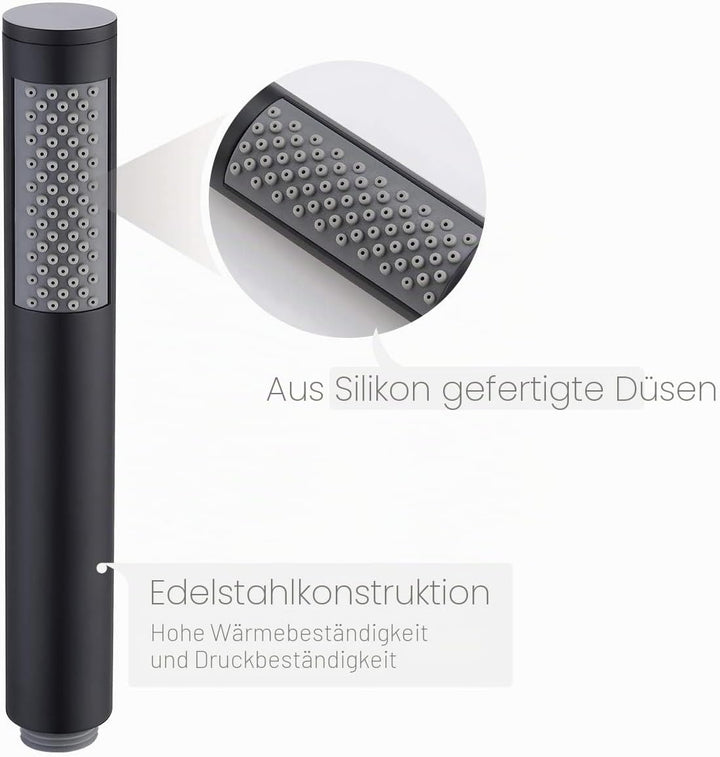 KES Duschkopf Handbrause Edelstahl Duschbrause Bad Brausekopf mit Duschkopfhalterung und Duschschlau