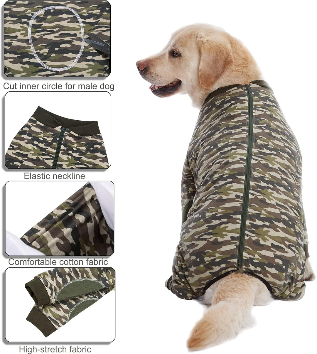Yeapeeto Einteiler für Hunde, zur Erholung, für grosse und mittelgrosse Hunde, Schlafanzug, Ganzkörp