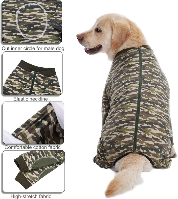 Yeapeeto Einteiler für Hunde, zur Erholung, für grosse und mittelgrosse Hunde, Schlafanzug, Ganzkörp
