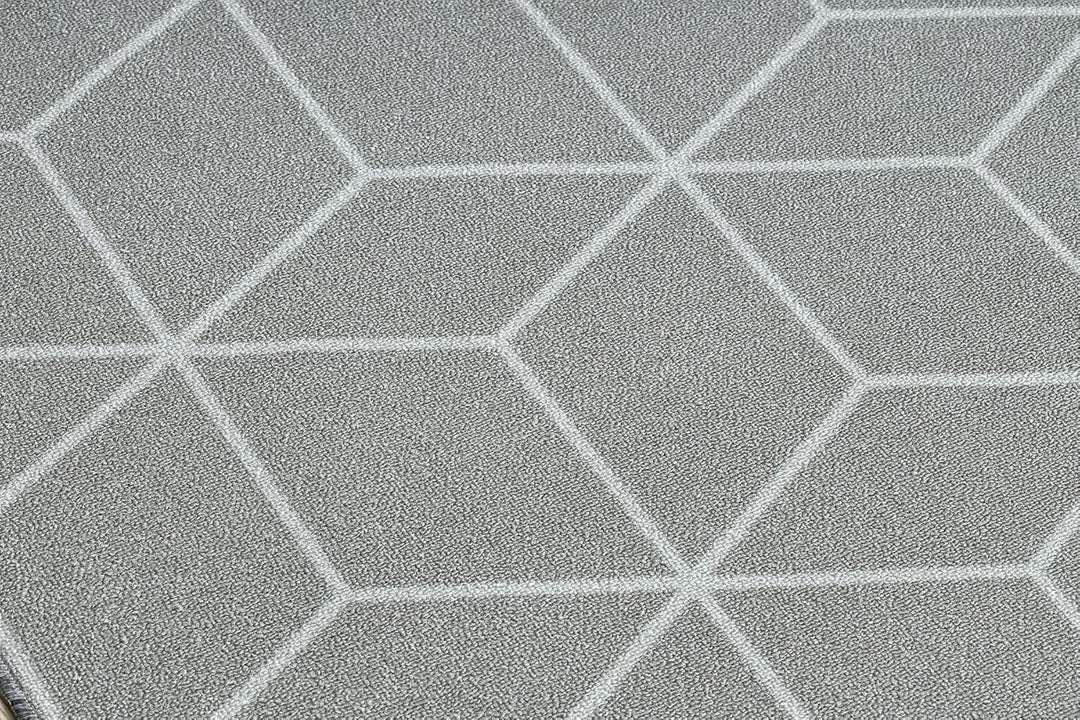 rugsx Antirutsch Teppichläufer Cube Würfel - moderner Kurzflor für Küche, Flur & Wohnzimmer, Meterwa