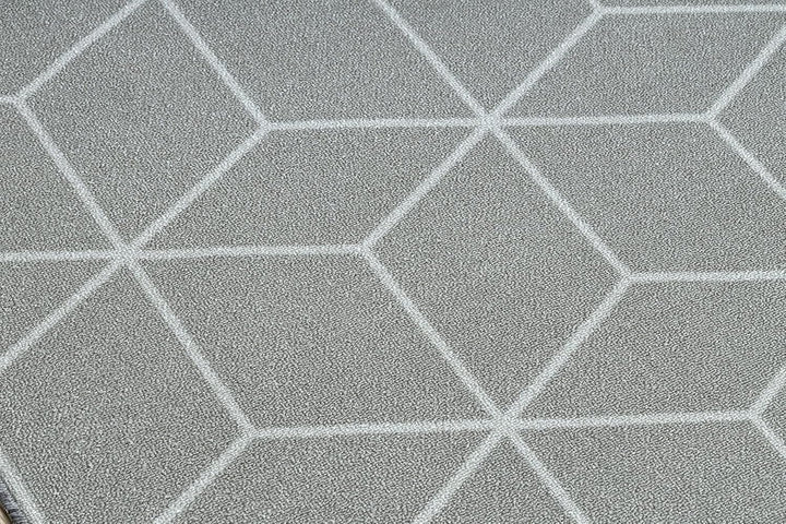 rugsx Antirutsch Teppichläufer Cube Würfel - moderner Kurzflor für Küche, Flur & Wohnzimmer, Meterwa