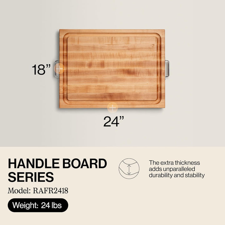 Boos Blocks® BBQBD EXTRA LARGE Pro Chef Ahorn Schneidebrett von John Boos - 61 x 46 x 6 cm - mit Saf