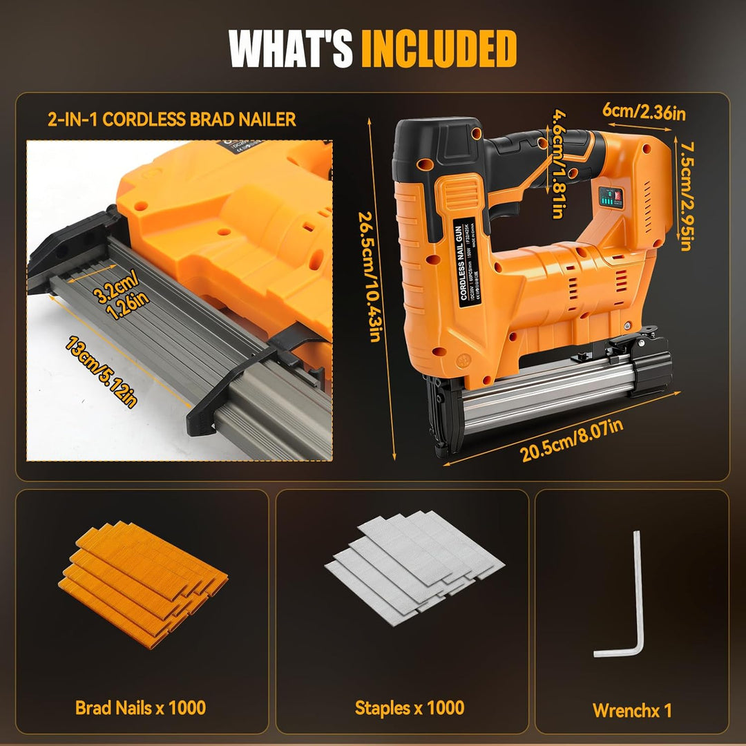 Verbesserter 18GA Akku-Nagler, kompatibel mit Dewalt 20V-Akku, bürstenloser Nagler, elektrischer Tac