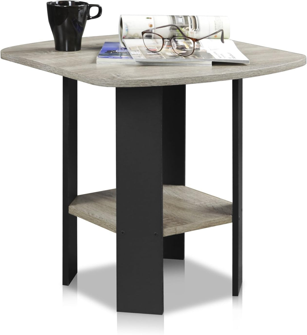 Furinno Simple Design Beistelltisch, holz, Französische Eiche grau, 50.8 x 50.8 x 49.78 cm 2er Set F