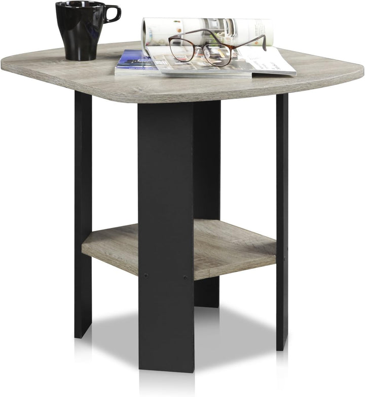 Furinno Simple Design Beistelltisch, holz, Französische Eiche grau, 50.8 x 50.8 x 49.78 cm 2er Set F