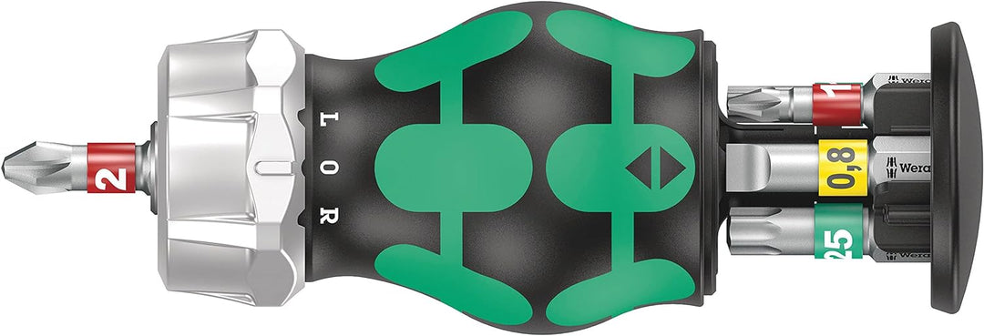 Wera 05008883001 Kraftform Kompakt Stubby Magazin RA 1, Stubby Ratschenschraubendreher mit Bit Magaz
