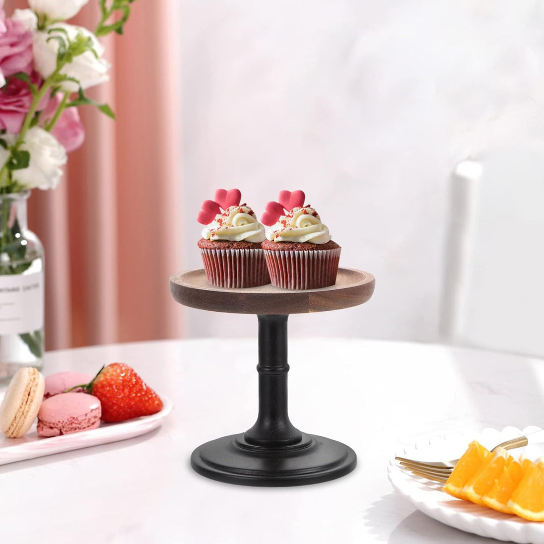 Cabilock Cake Stand Holz Tortenplatte mit Fu? Torten Teller Cupcake Tortenplatte Tortenteller Kuchen