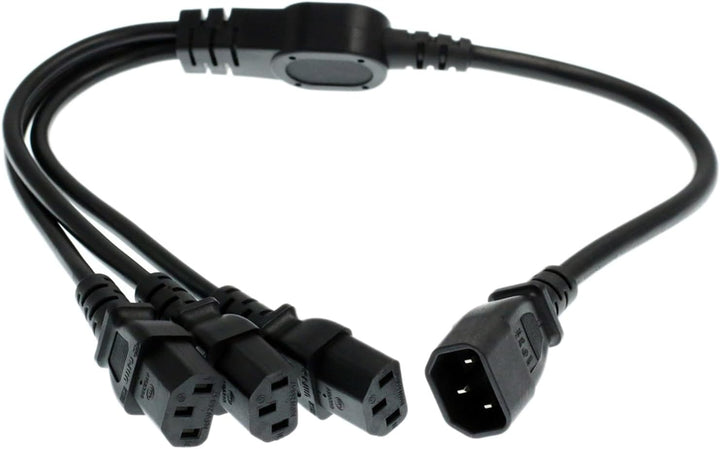 HangTon USV PDU Computer PC Stromverteilerkabel IEC320 C14 bis 3 x C13 10A 250V Verlängerungskabel (