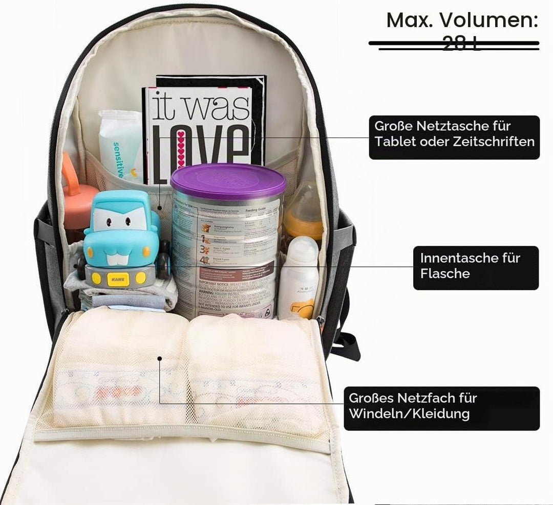 NEWHEY Wickelrucksack für Babys, wasserdicht, grosse Kapazität, Reisetasche, multifunktional, Rucksa