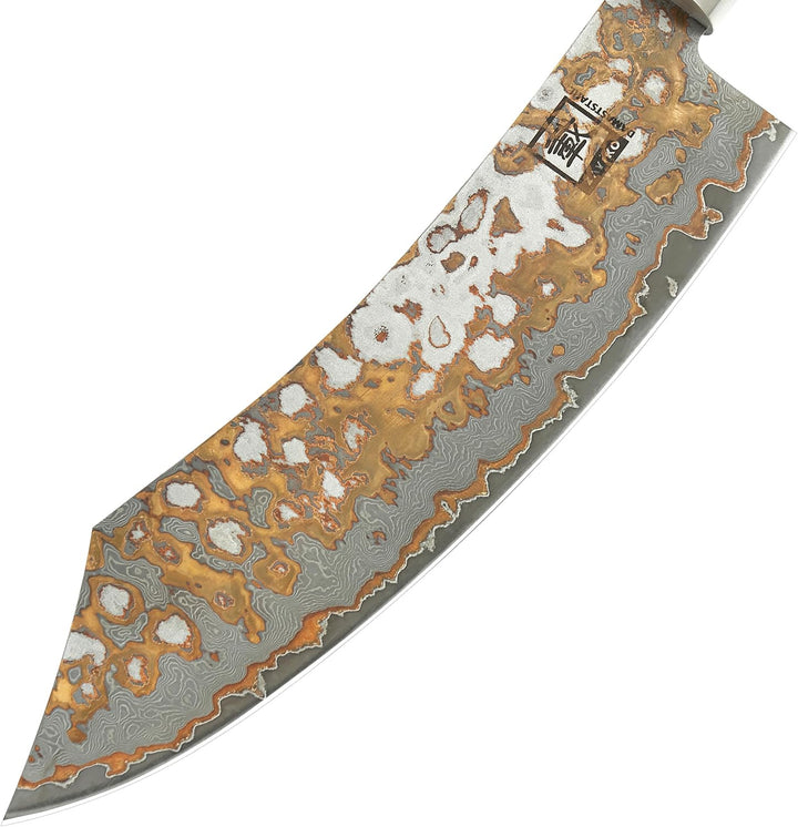 zayiko MysticMagma Damastmesser Blockmesser I mit 20 cm Klinge gefertigt aus 67 Lagen Damaststahl mi