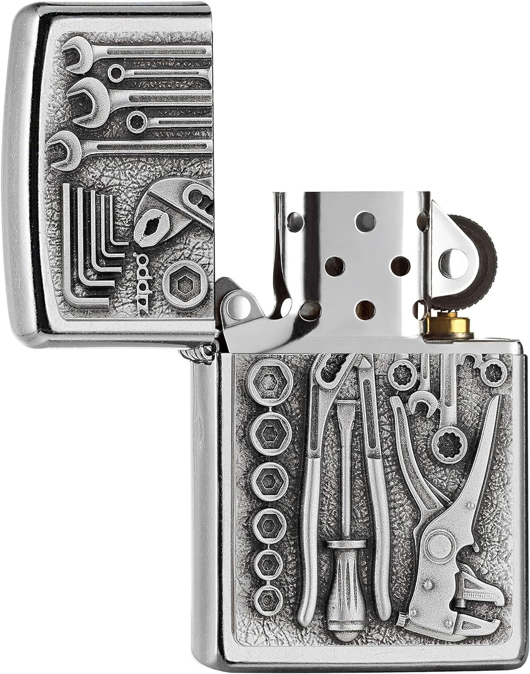 ZIPPO 2007114 – Sturmfeuerzeug, Toolbox, Emblem Attached, StreetChrome,nachfüllbar,inhochwertigerGes