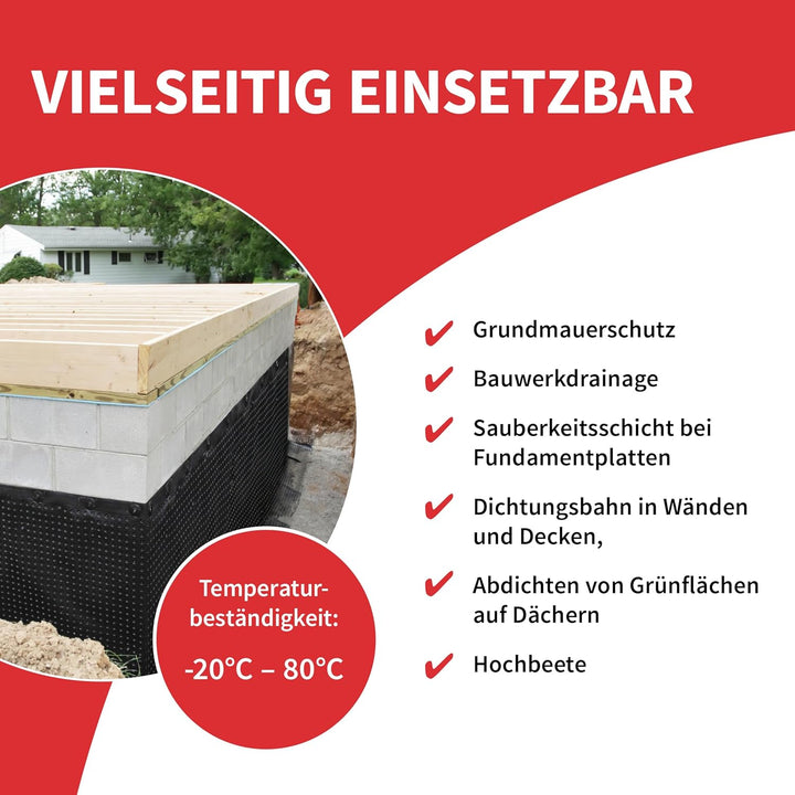 Fondaline 400, Noppenbahn, Grundmauerschutz - Onduline Hochbeetfolie Noppenfolie Grundmauerschutz Di