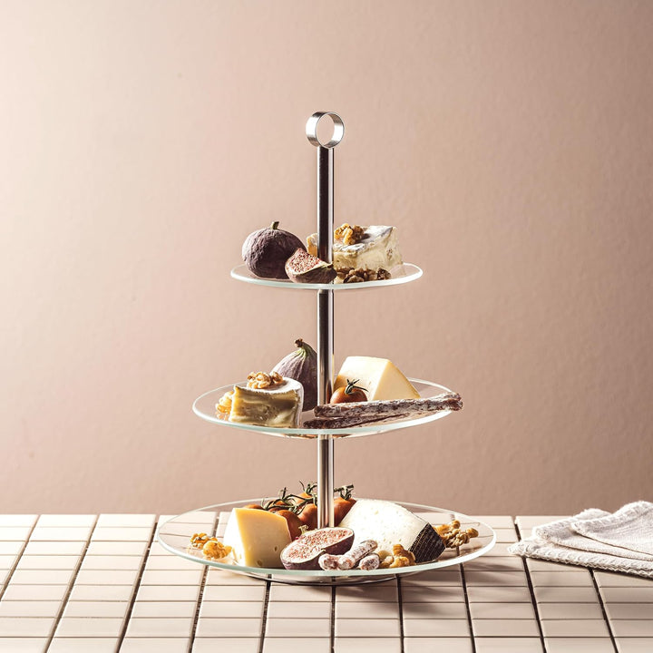 LEONARDO HOME CENA Etagere • 1 Stück • Moderne Glasetagere • für Kuchen und Häppchen • elegante Etag