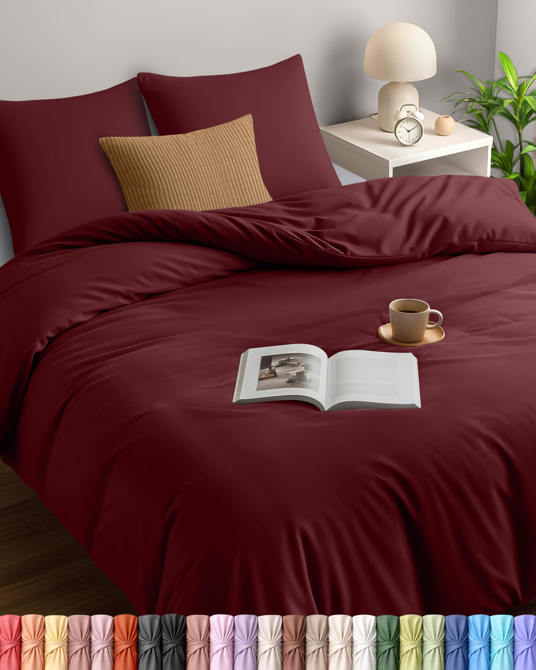 Utopia Bedding Bettwäsche 200x200 Set - Mikrofaser Bettbezug 200x200 cm + 2 Kissenbezüge 80x80 cm -