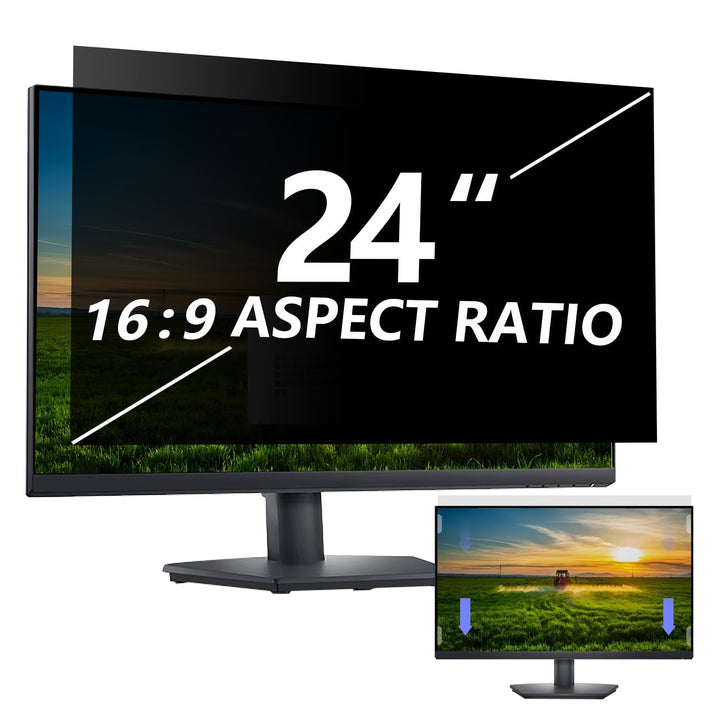 24 Zoll Sichtschutzfilter kompatibel mit 16:9 Breitbild-Display - Monitor,Desktop-PC,Computer, Anti-
