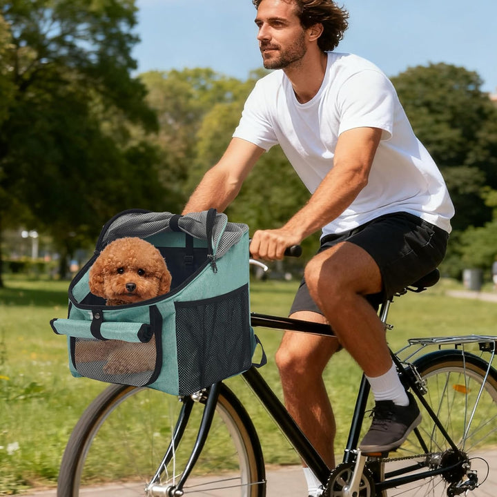 Faltbarer Hundefahrradkorb als Fahrradtasche 3-in-1 (Blau) Blue, Blue