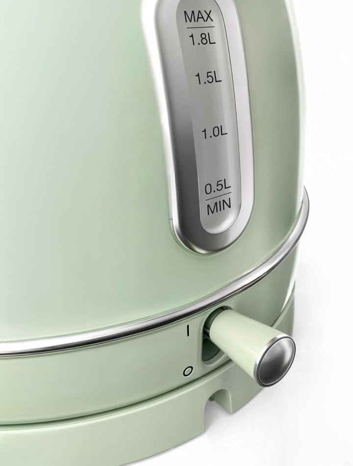 SWEISS Vintage Wasserkocher KTL7 1,8L, Praktische kompakte Edelstahl 2200W, Schnelles Kochen, Sichtb